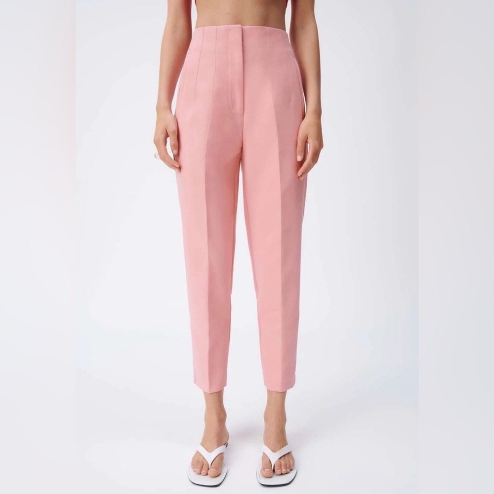 ZARA High-Waisted Pleated Trousers — Pink — Size S — NWT